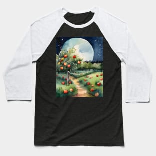 Apple Orchard Under the Moon Baseball T-Shirt